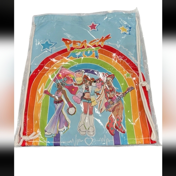 Peach Riot Rainbow Riot Series Drawstring Backpack From Pop Mart - Picture 3 of 7